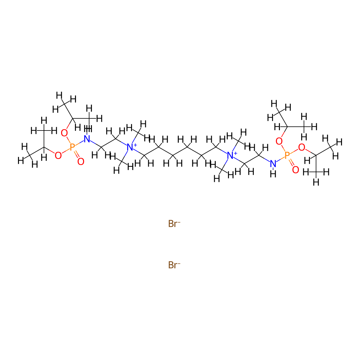 Ammonium, hexamethylenebis(dimethyl(2-(phosphonoamino)ethyl)-, dibromide, tetraisopropyl ester molecular structure, CAS 20021-05-0