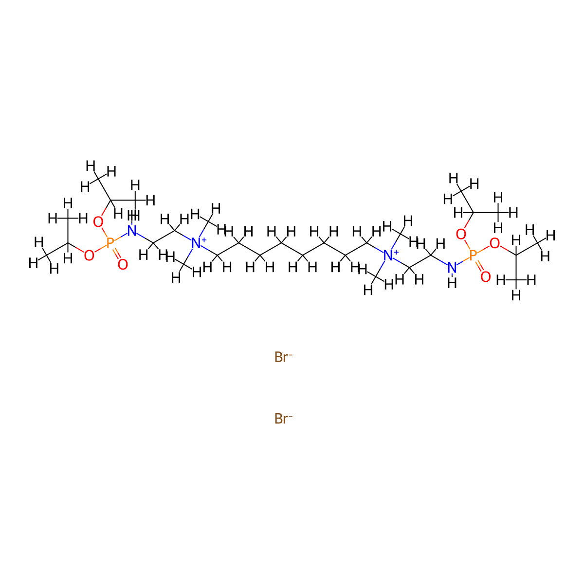 Ammonium, octamethylenebis(dimethyl(2-(phosphonoamino)ethyl)-, dibromide, tetraisopropyl ester molecular structure, CAS 20021-06-1