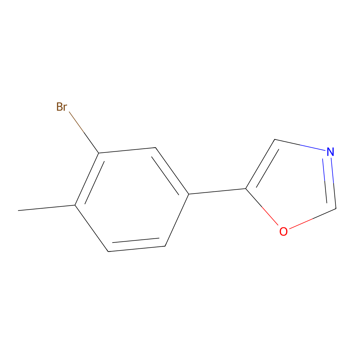 5-(3-Bromo-4-methylphenyl)-1,3-oxazole molecular structure, CAS 2002122-53-2