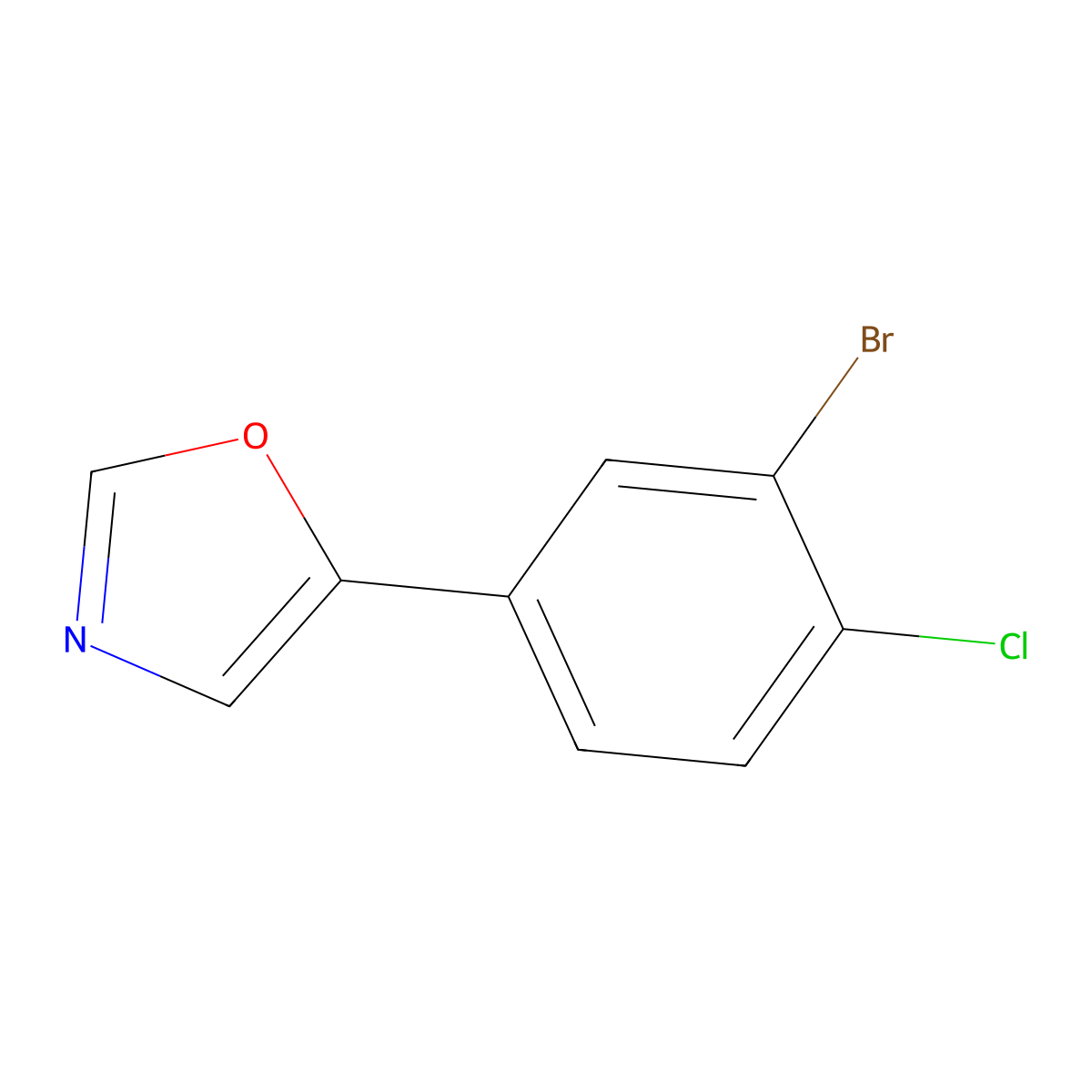 5-(3-Bromo-4-chlorophenyl)-1,3-oxazole molecular structure, CAS 2002122-55-4