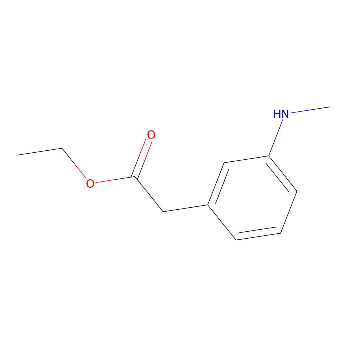 Ethyl 2-[3-(methylamino)phenyl]acetate molecular structure, CAS 200214-39-7