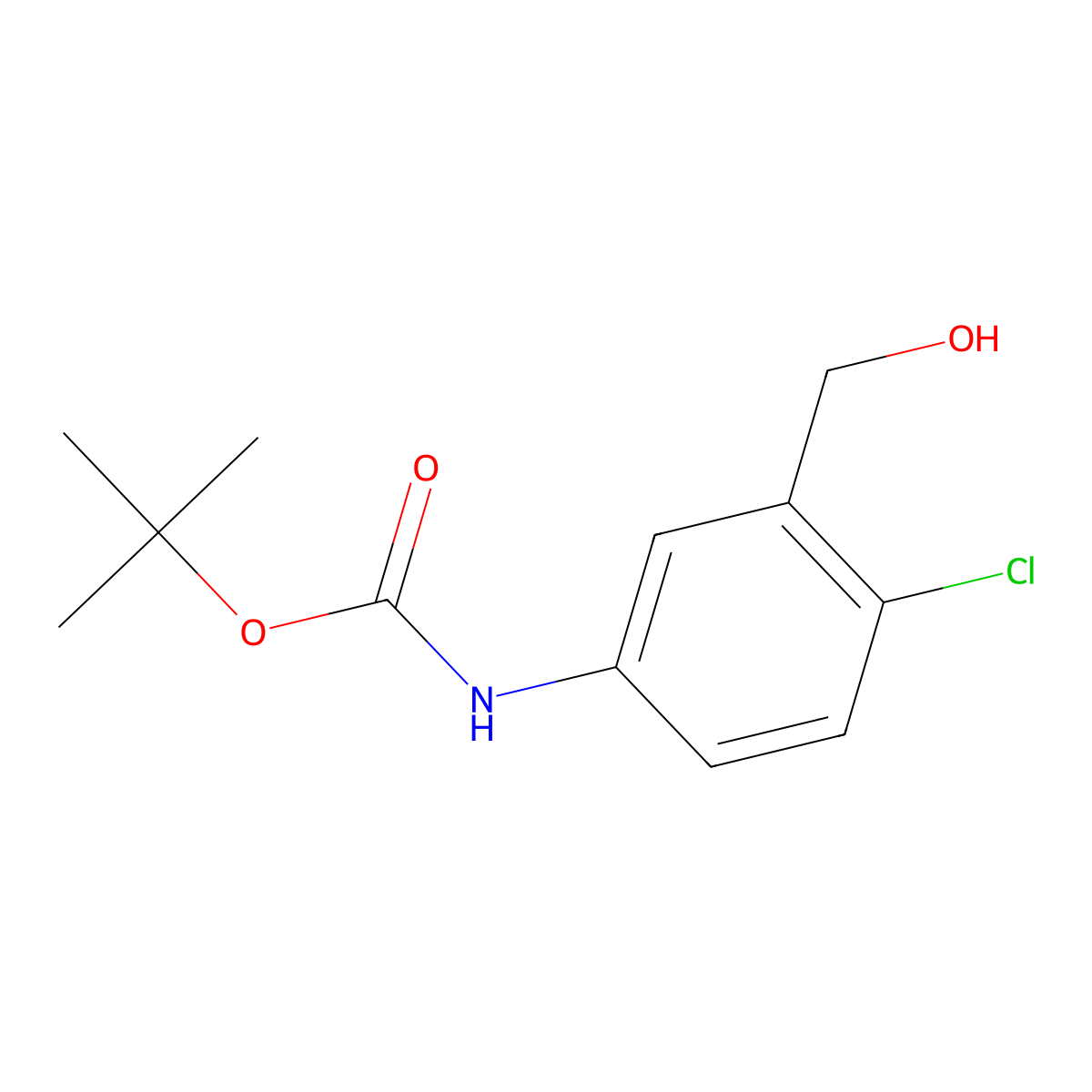 tert-butyl N-(4-chloro-3-(hydroxymethyl)phenyl)carbamate molecular structure, CAS 200214-48-8