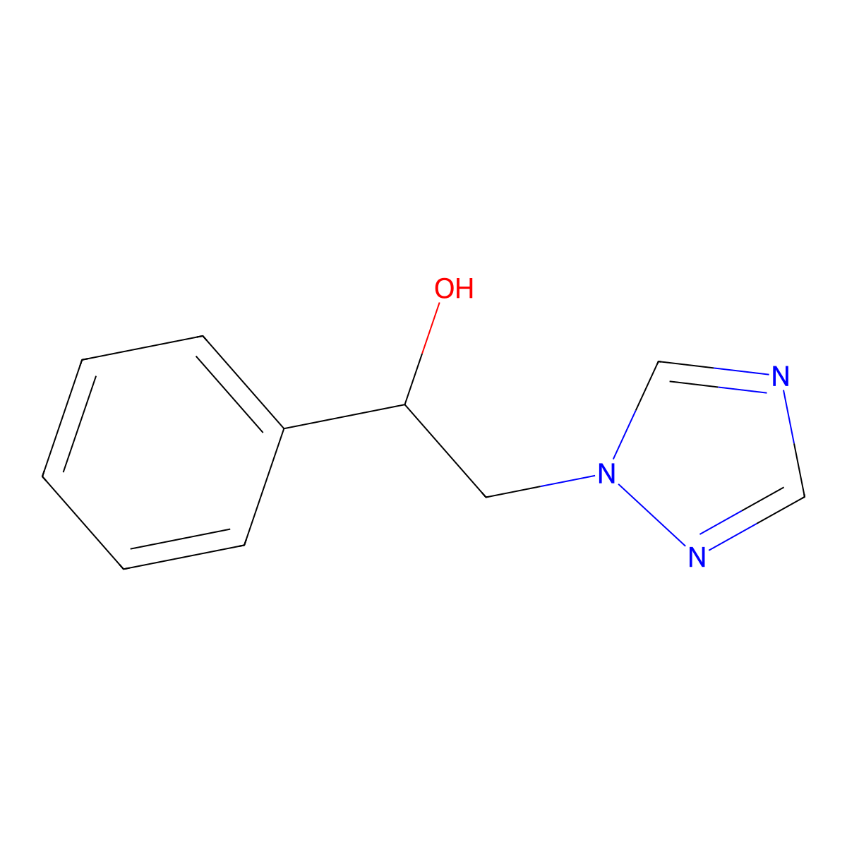 1-phenyl-2-(1H-1,2,4-triazol-1-yl)ethan-1-ol molecular structure, CAS 20022-44-0