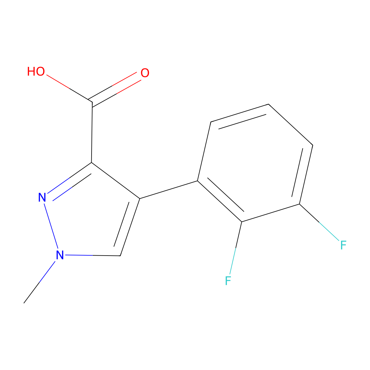 4-(2,3-Difluorophenyl)-1-methyl-1H-pyrazole-3-carboxylic acid molecular structure, CAS 2002246-28-6