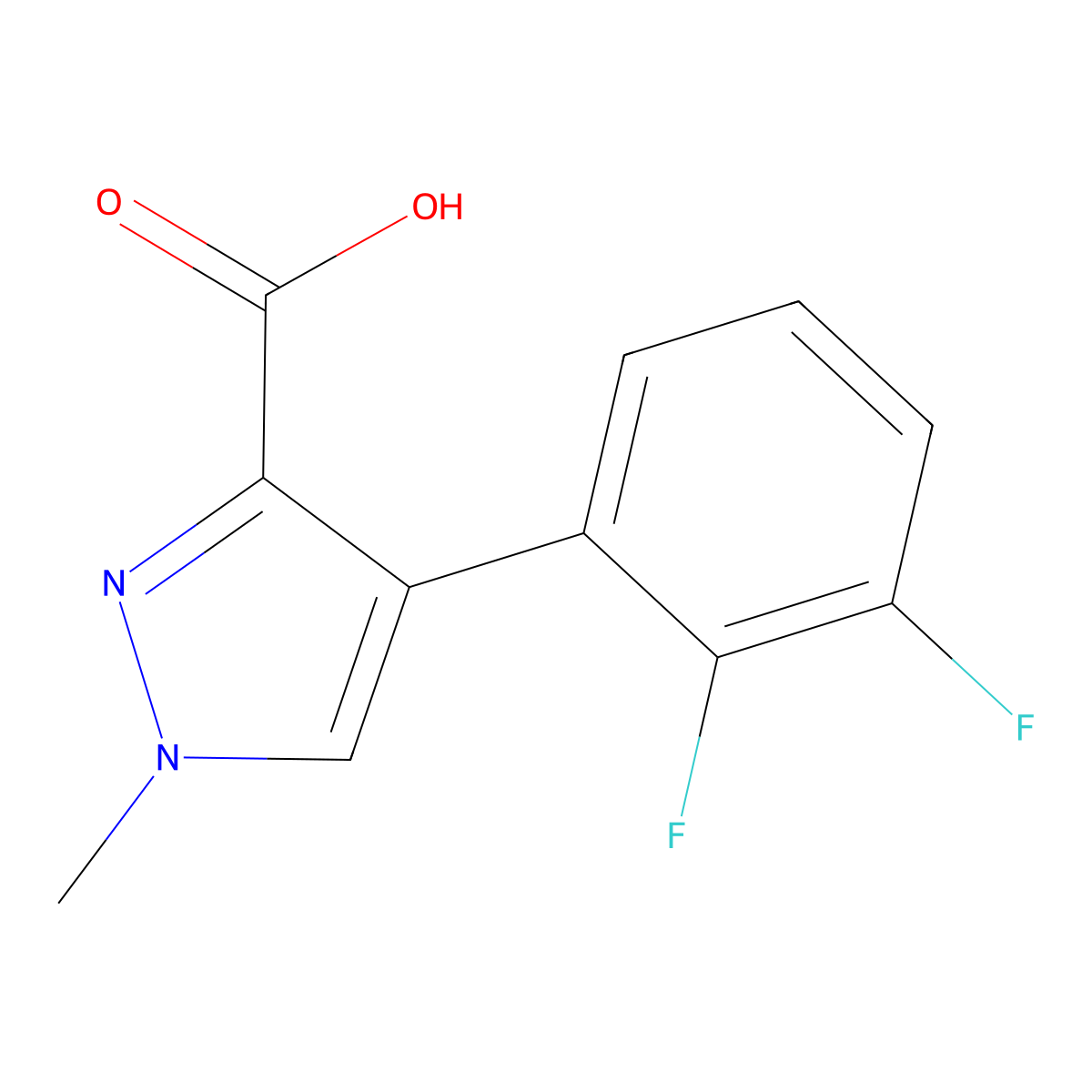 4-(2,3-Difluorophenyl)-1-methyl-1H-pyrazole-3-carboxylic acid molecular structure, CAS 2002246-28-6