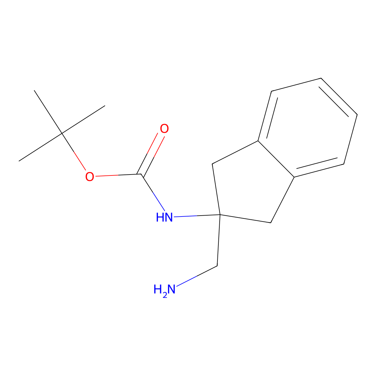 tert-butyl N-[2-(aminomethyl)-2,3-dihydro-1H-inden-2-yl]carbamate molecular structure, CAS 2002271-67-0