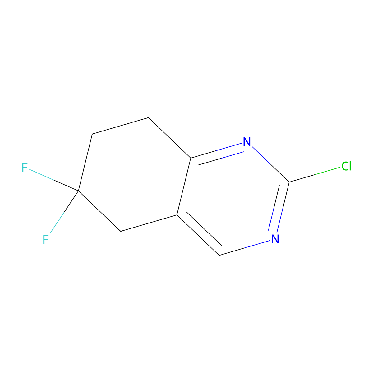 2-Chloro-6,6-difluoro-5,6,7,8-tetrahydroquinazoline molecular structure, CAS 2002287-57-0