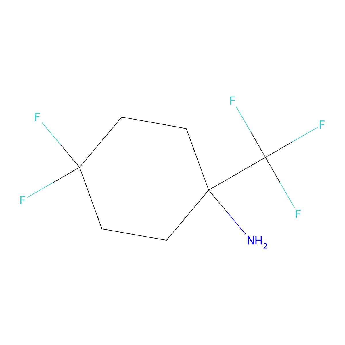 4,4-Difluoro-1-(trifluoromethyl)cyclohexan-1-amine molecular structure, CAS 2002309-09-1