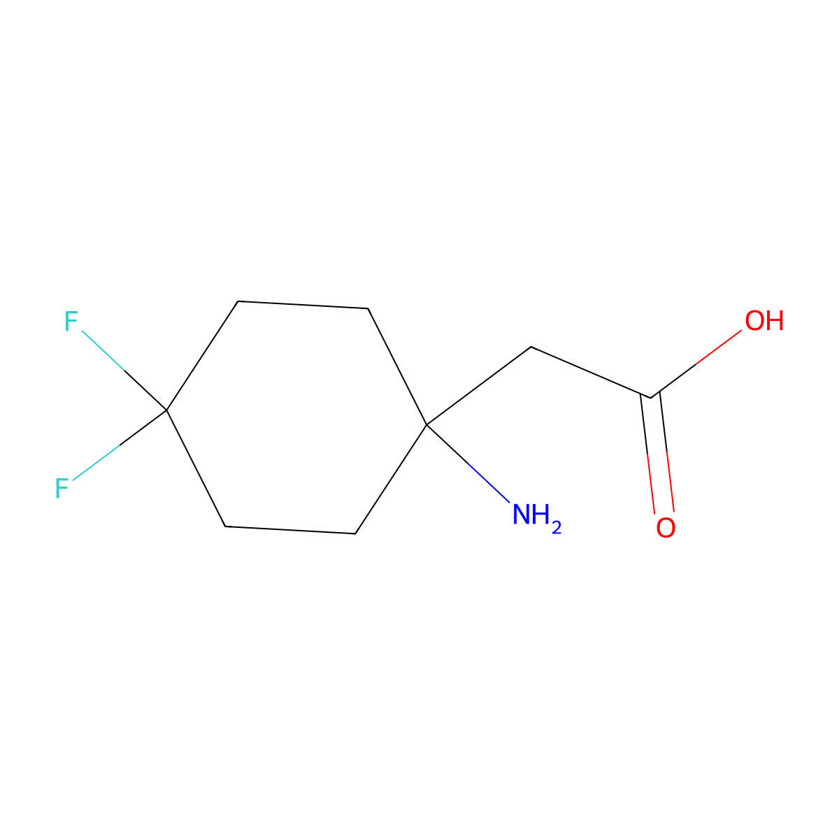 2-(1-Amino-4,4-difluorocyclohexyl)acetic acid molecular structure, CAS 2002343-44-2
