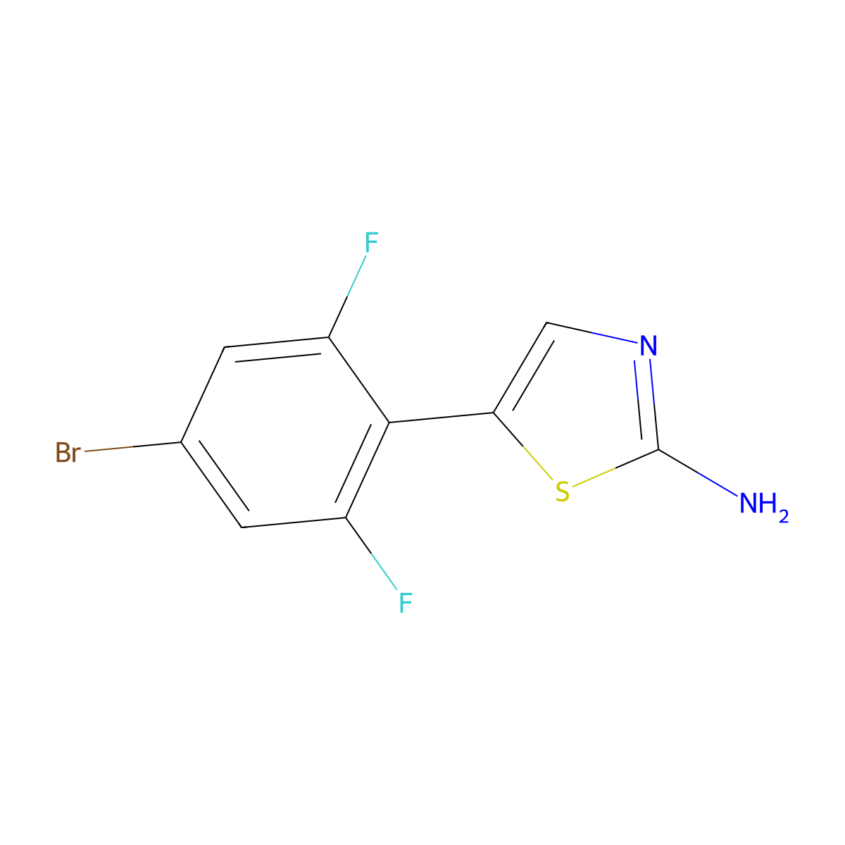 5-(4-Bromo-2,6-difluorophenyl)thiazol-2-amine molecular structure, CAS 2002352-15-8