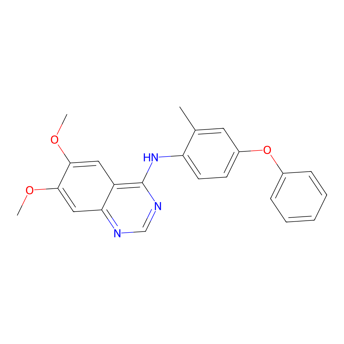 6,7-dimethoxy-N-(2-methyl-4-phenoxyphenyl)quinazolin-4-amine molecular structure, CAS 2002381-25-9