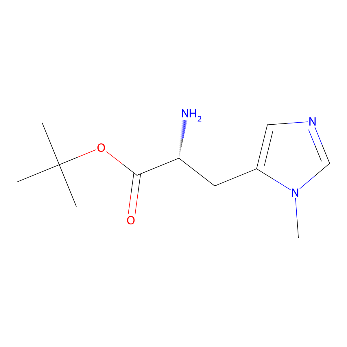 tert-butyl (2R)-2-amino-3-(1-methyl-1H-imidazol-5-yl)propanoate molecular structure, CAS 2002402-97-1