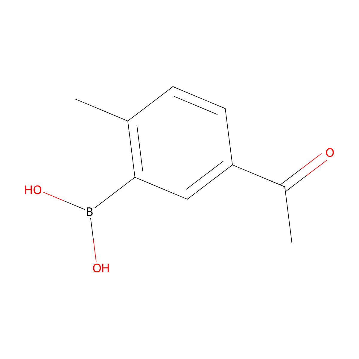 (5-Acetyl-2-methylphenyl)boronic acid molecular structure, CAS 2002406-00-8