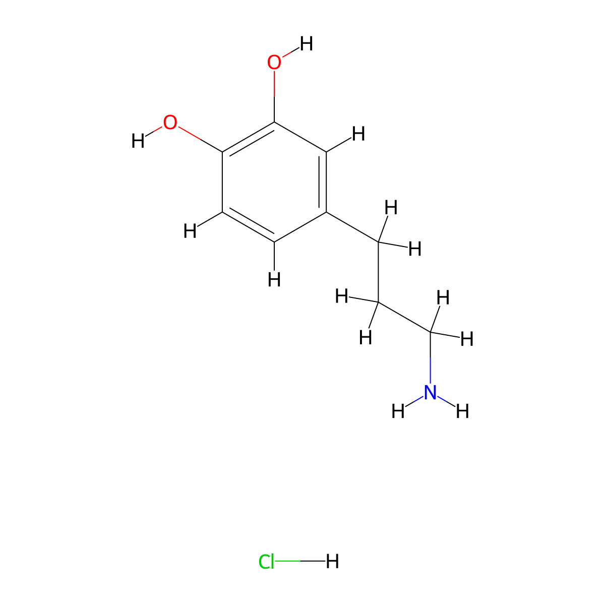 4-(3-Aminopropyl)benzene-1,2-diol hydrochloride molecular structure, CAS 2002410-60-6