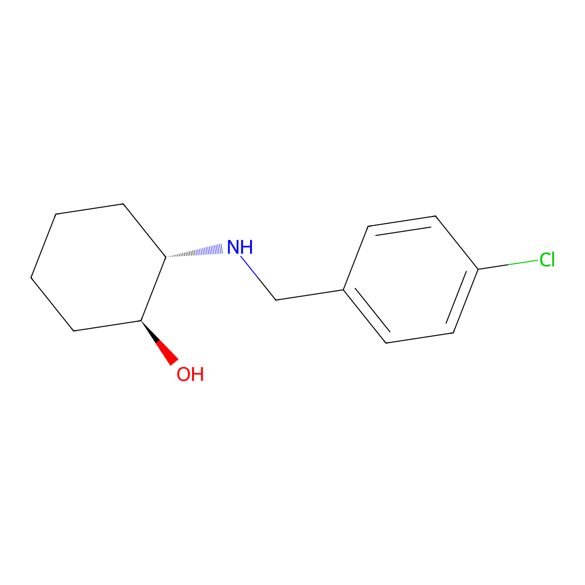 (1S,2S)-2-{[(4-chlorophenyl)methyl]amino}cyclohexan-1-ol molecular structure, CAS 2002420-69-9