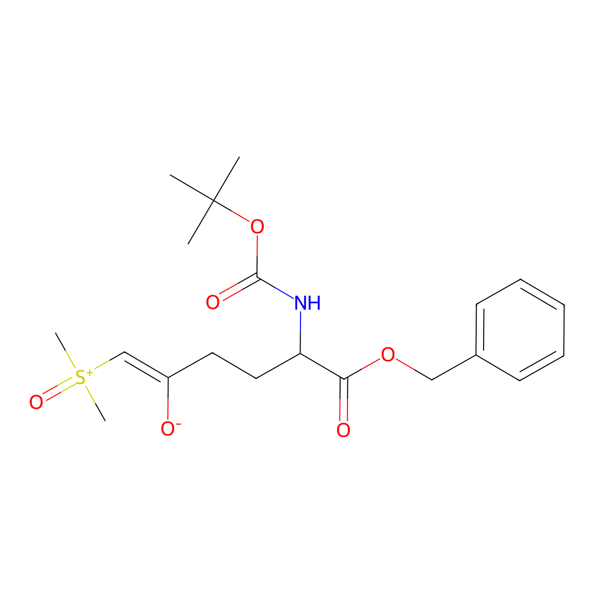 Sulfoxonium, [(5S)-5-[[(1,1-dimethylethoxy)carbonyl]amino]-2,6-dioxo-6-(phenylmethoxy)hexyl]dimethyl-, inner salt molecular structure, CAS 2002431-79-8