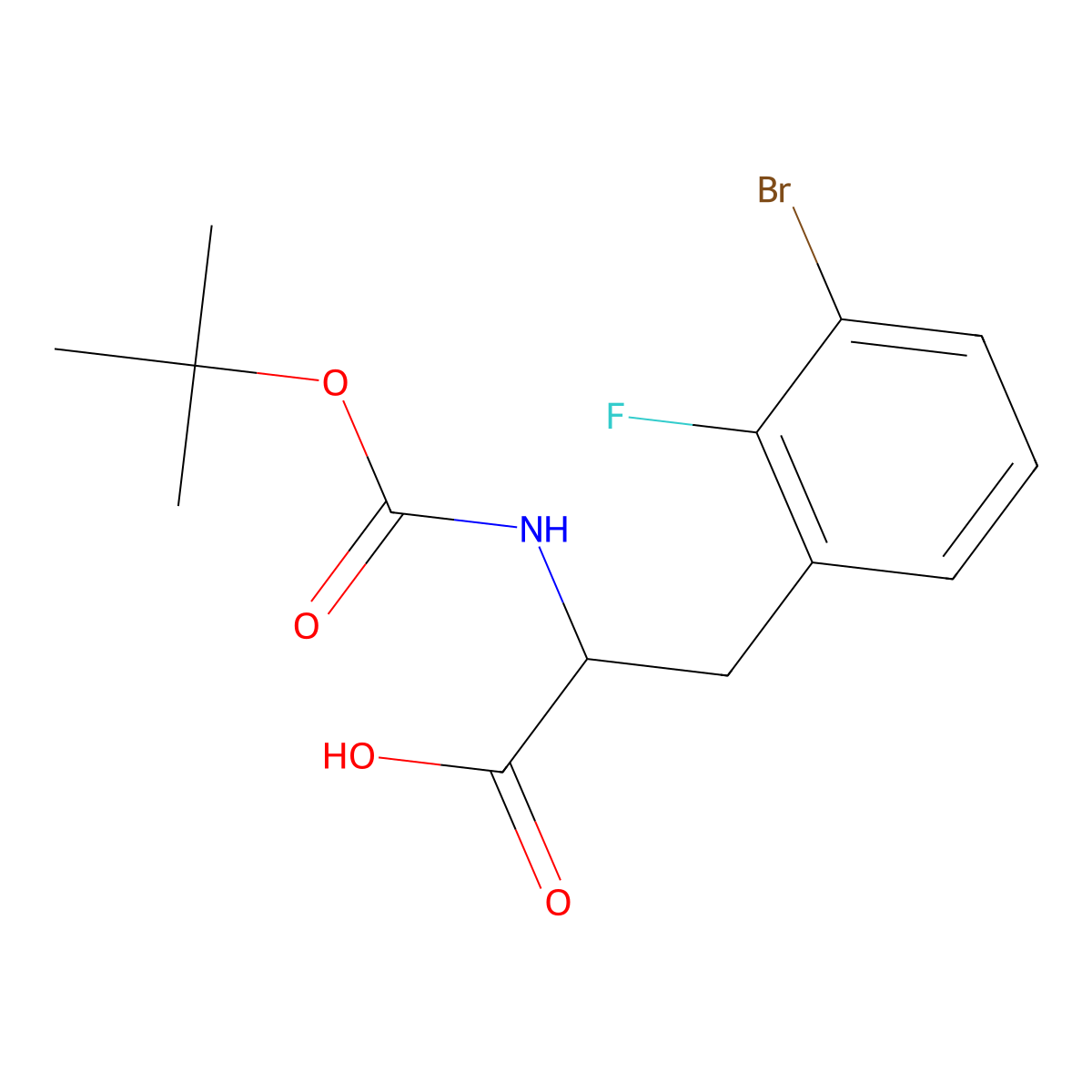 N-Boc-3-bromo-2-fluoro-L-phenylalanine molecular structure, CAS 2002433-41-0