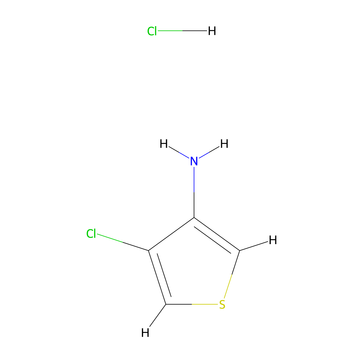 4-Chlorothiophen-3-amine hydrochloride molecular structure, CAS 2002442-00-2
