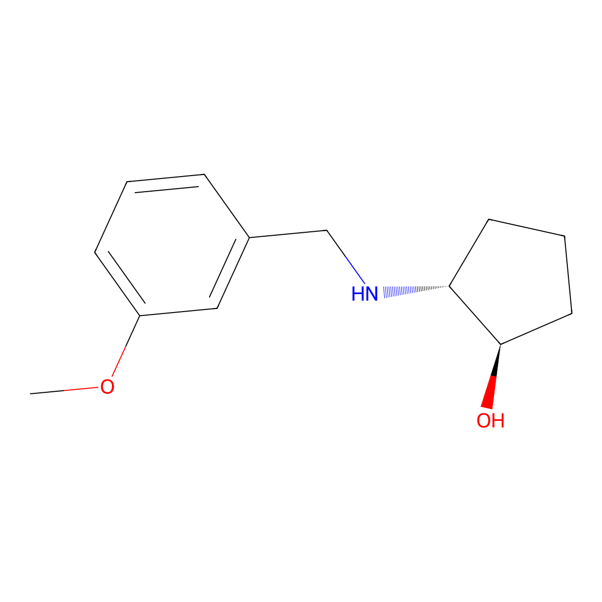 (1R,2R)-2-{[(3-methoxyphenyl)methyl]amino}cyclopentan-1-ol molecular structure, CAS 2002467-67-4