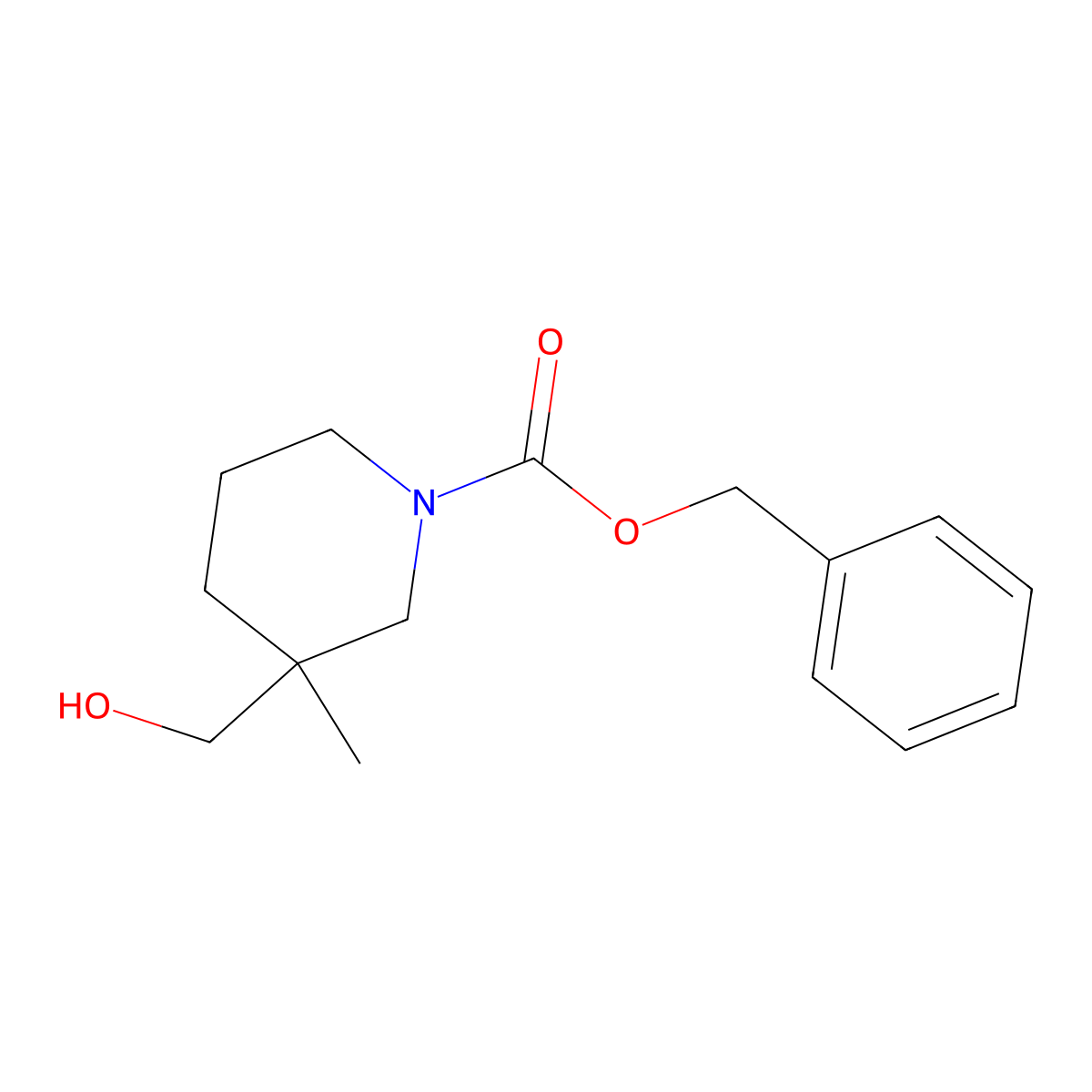 Benzyl 3-(hydroxymethyl)-3-methylpiperidine-1-carboxylate molecular structure, CAS 2002471-54-5