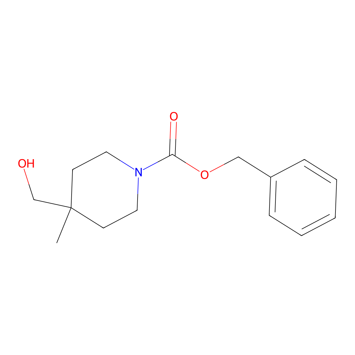 Benzyl 4-(hydroxymethyl)-4-methylpiperidine-1-carboxylate molecular structure, CAS 2002471-87-4