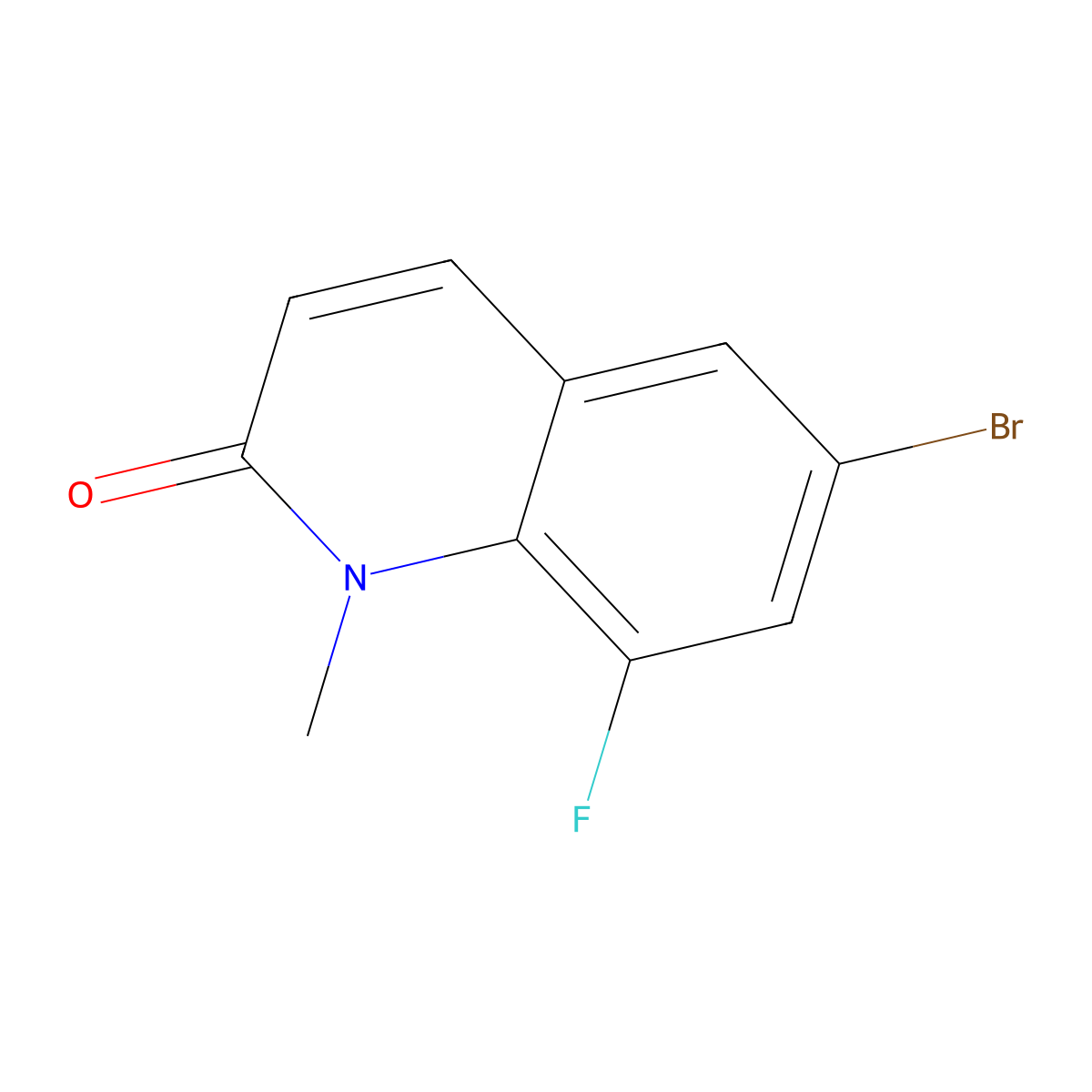 6-Bromo-8-fluoro-1-methyl-quinolin-2-one molecular structure, CAS 2002471-94-3