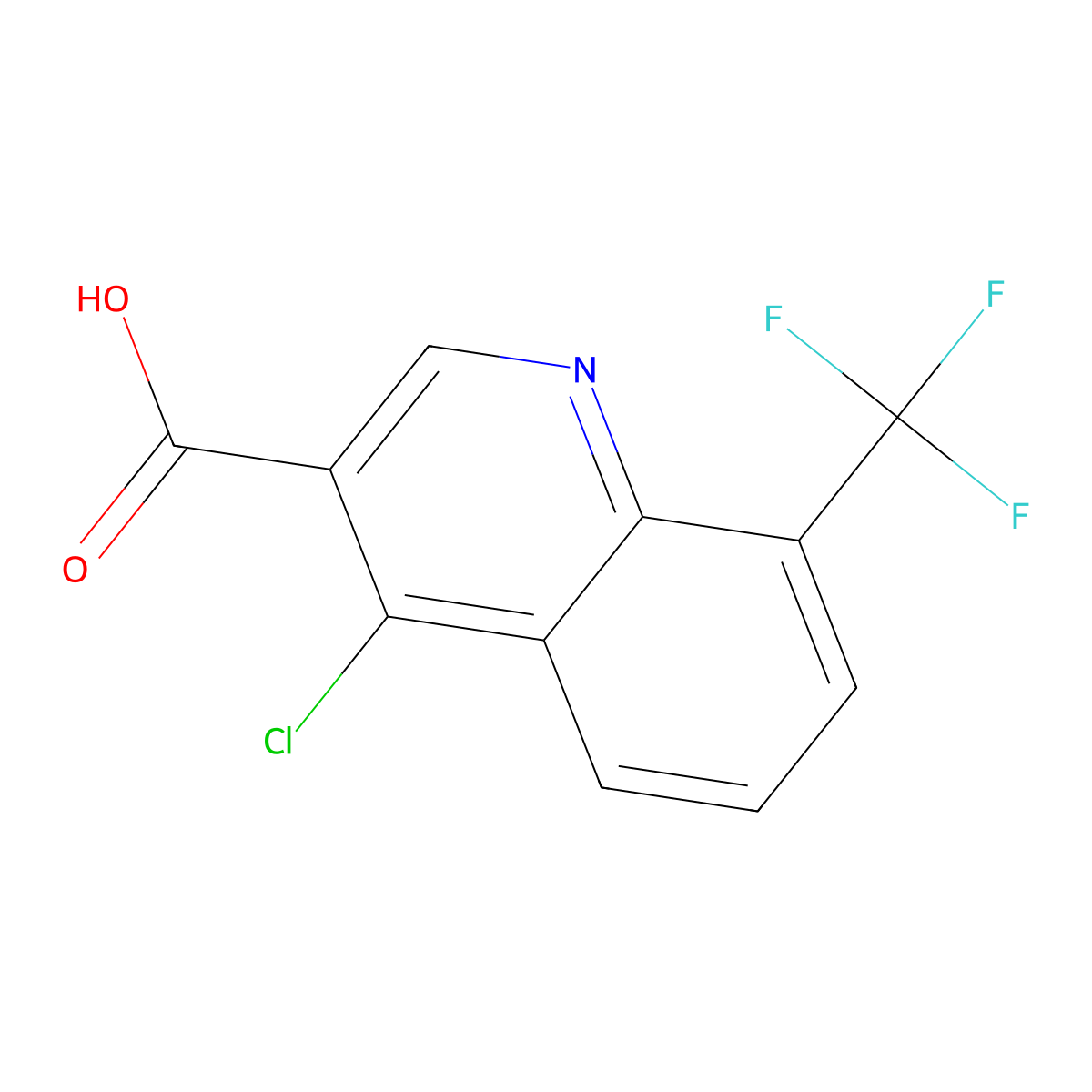 4-Chloro-8-(trifluoromethyl)quinoline-3-carboxylic acid molecular structure, CAS 2002472-23-1