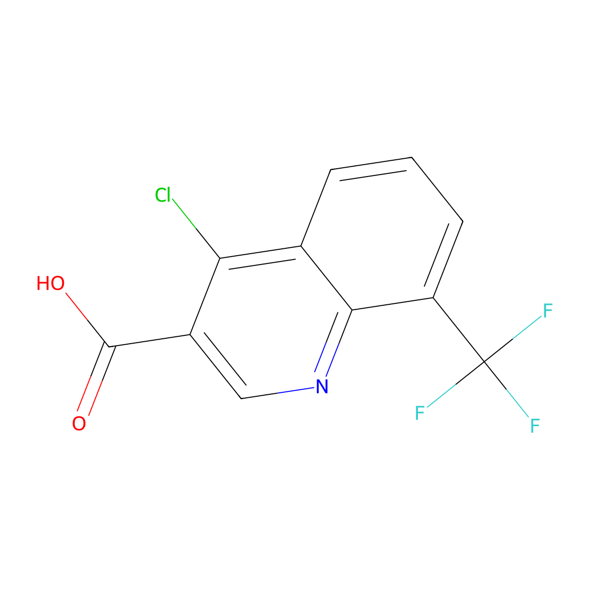4-Chloro-8-(trifluoromethyl)quinoline-3-carboxylic acid molecular structure, CAS 2002472-23-1
