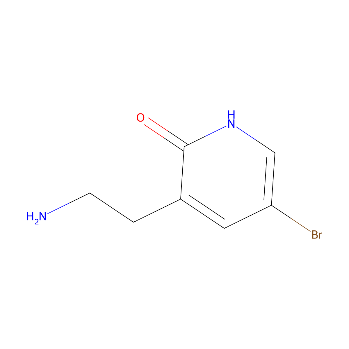 3-(2-Aminoethyl)-5-bromo-1,2-dihydropyridin-2-one molecular structure, CAS 2002472-54-8