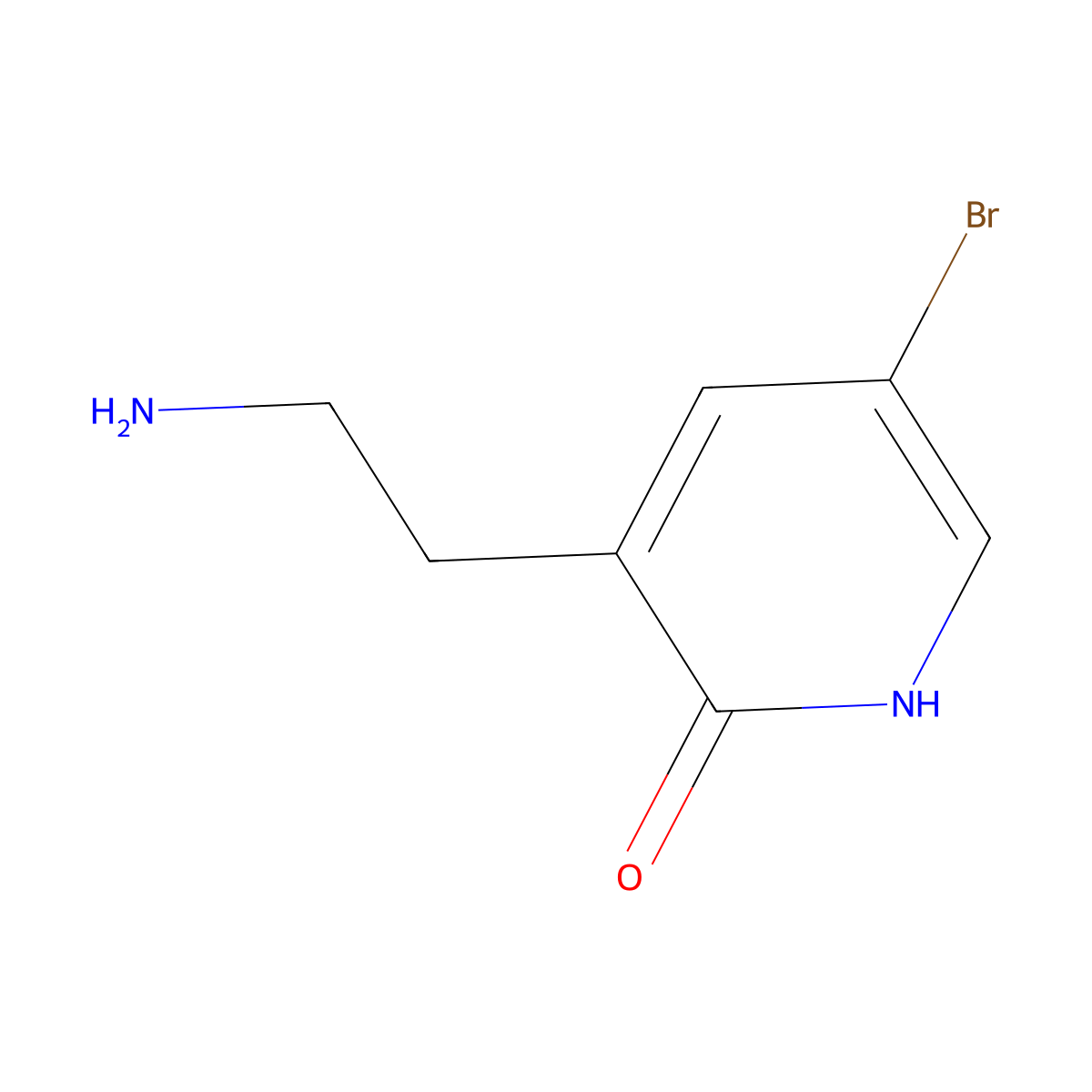 3-(2-Aminoethyl)-5-bromo-1,2-dihydropyridin-2-one molecular structure, CAS 2002472-54-8
