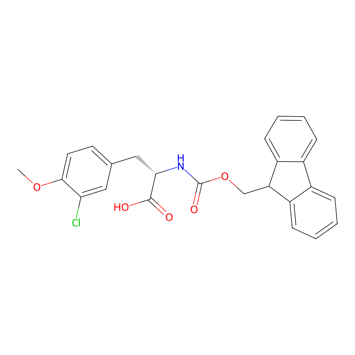 N-Fmoc-O-methyl-3-chloro-L-tyrosine molecular structure, CAS 2002503-89-9