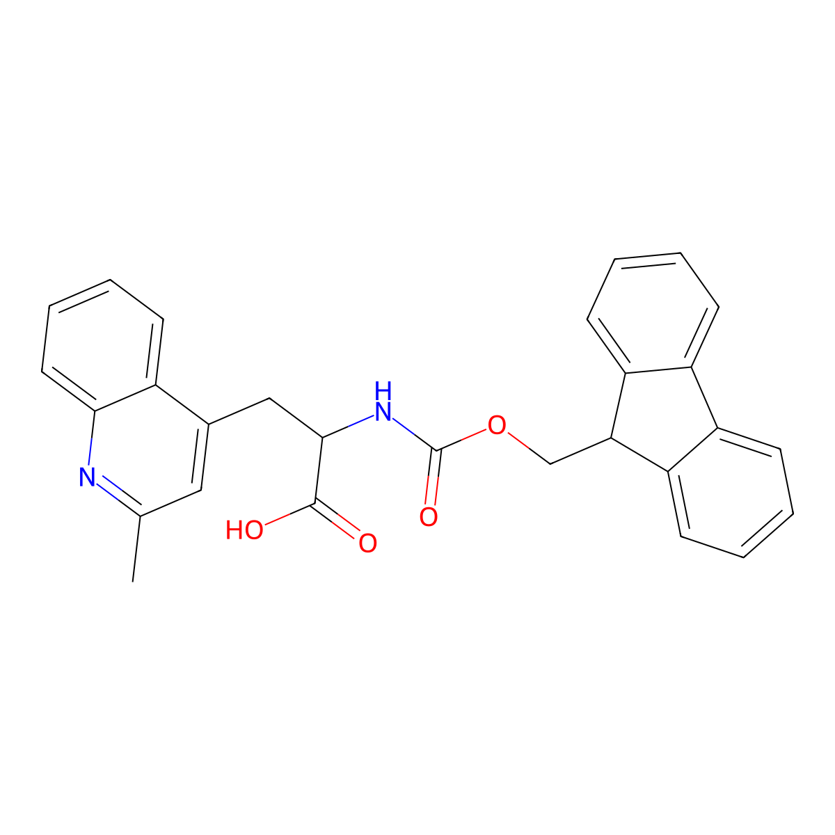 (2S)-2-({[(9H-fluoren-9-yl)methoxy]carbonyl}amino)-3-(2-methylquinolin-4-yl)propanoic acid molecular structure, CAS 2002511-02-4