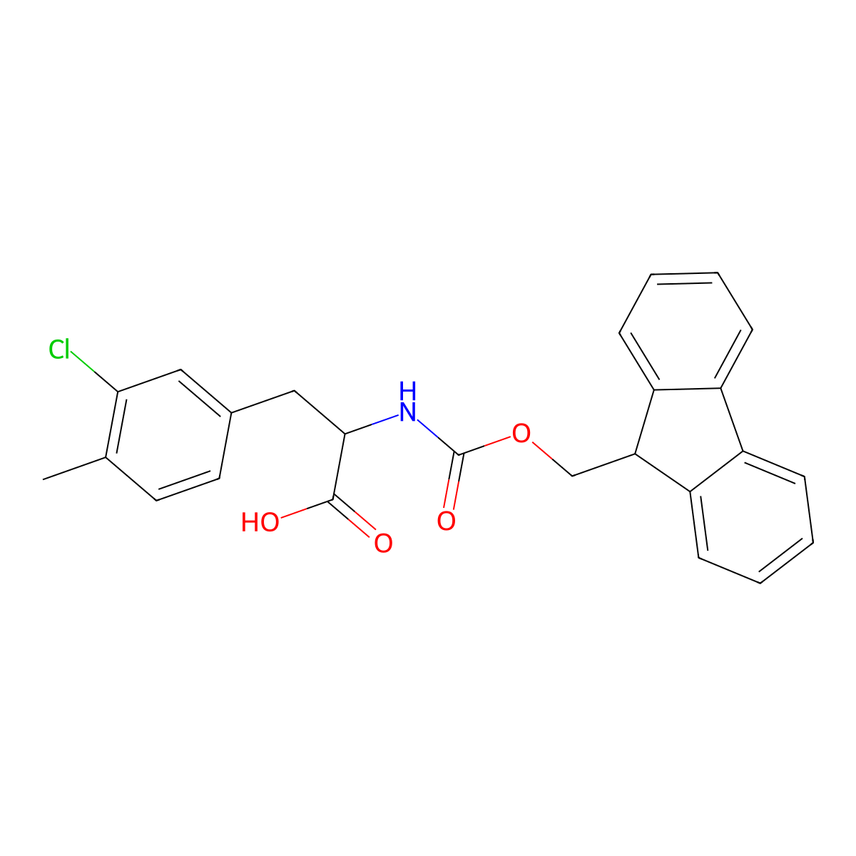 N-Fmoc-4-methyl-3-chloro-D-phenylalanine molecular structure, CAS 2002521-68-6