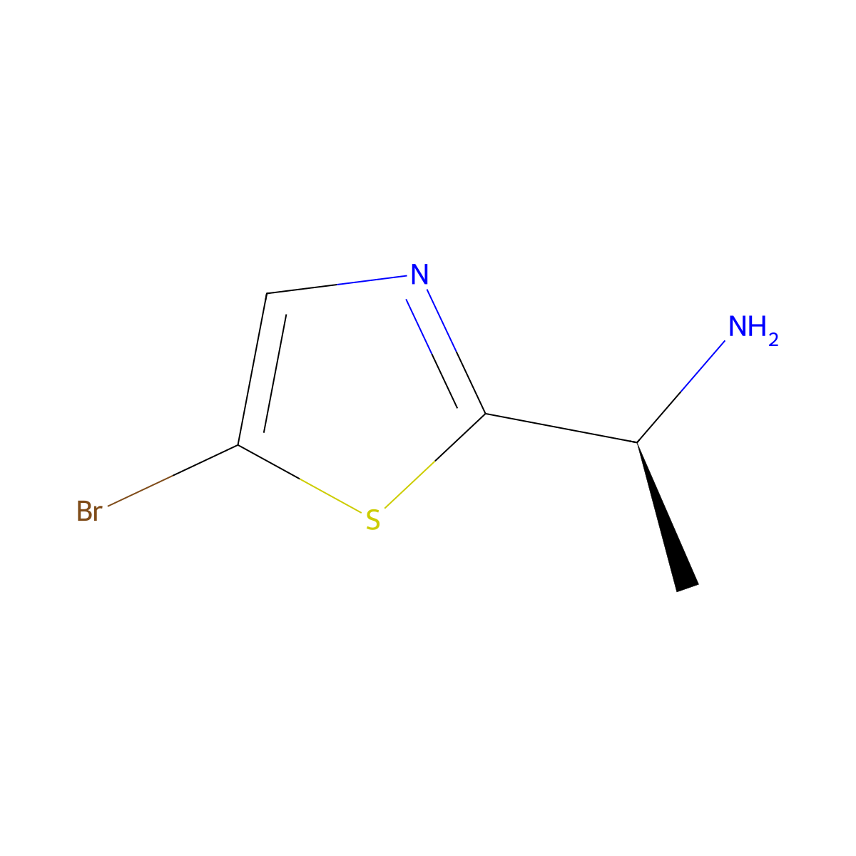(S)-1-(5-Bromothiazol-2-yl)ethan-1-amine molecular structure, CAS 2002525-24-6