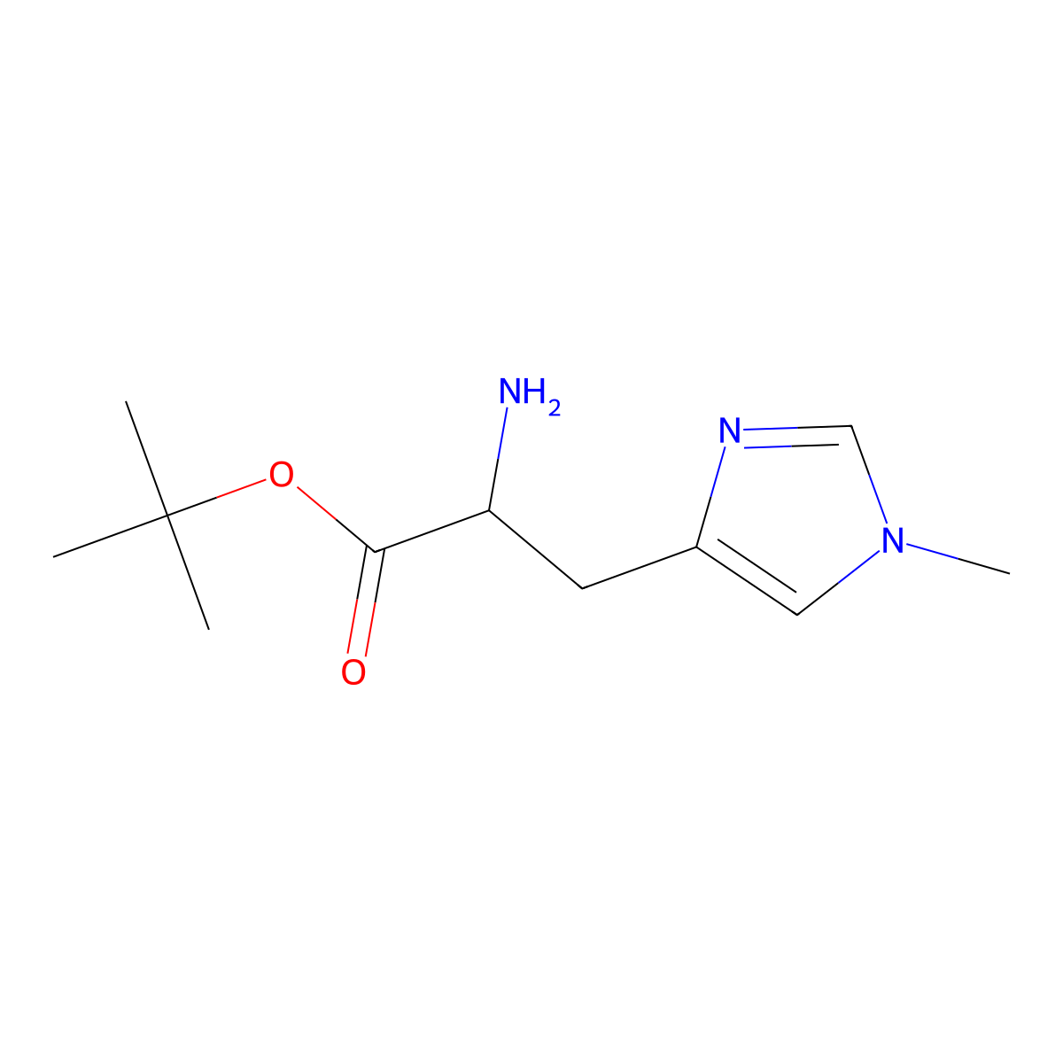 tert-butyl (2R)-2-amino-3-(1-methyl-1H-imidazol-4-yl)propanoate molecular structure, CAS 2002537-14-4