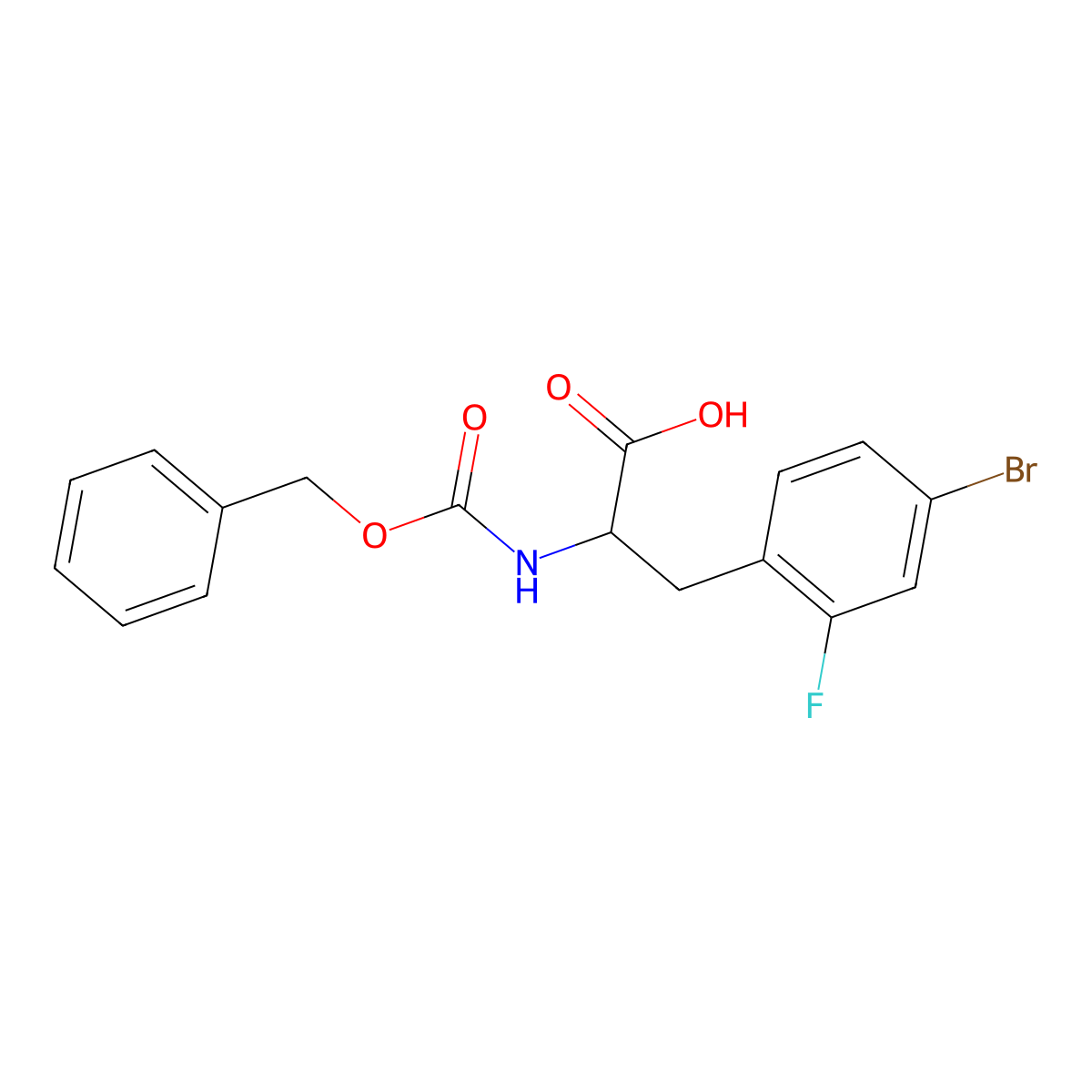 (2S)-2-{[(benzyloxy)carbonyl]amino}-3-(4-bromo-2-fluorophenyl)propanoic acid molecular structure, CAS 2002540-62-5