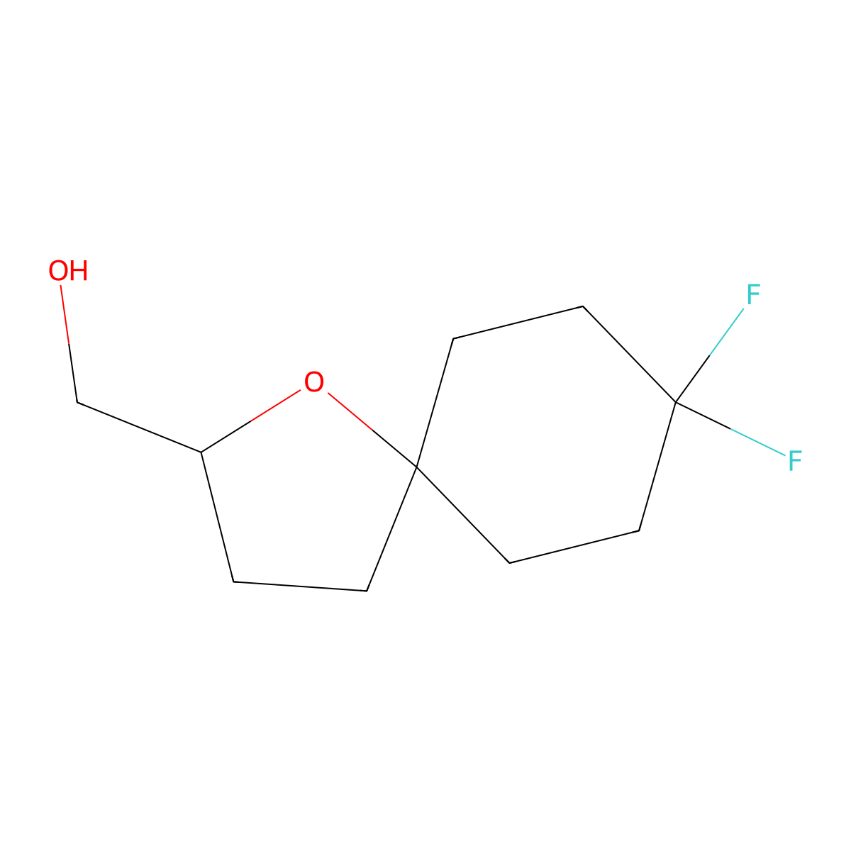 {8,8-Difluoro-1-oxaspiro[4.5]decan-2-yl}methanol molecular structure, CAS 2002570-07-0