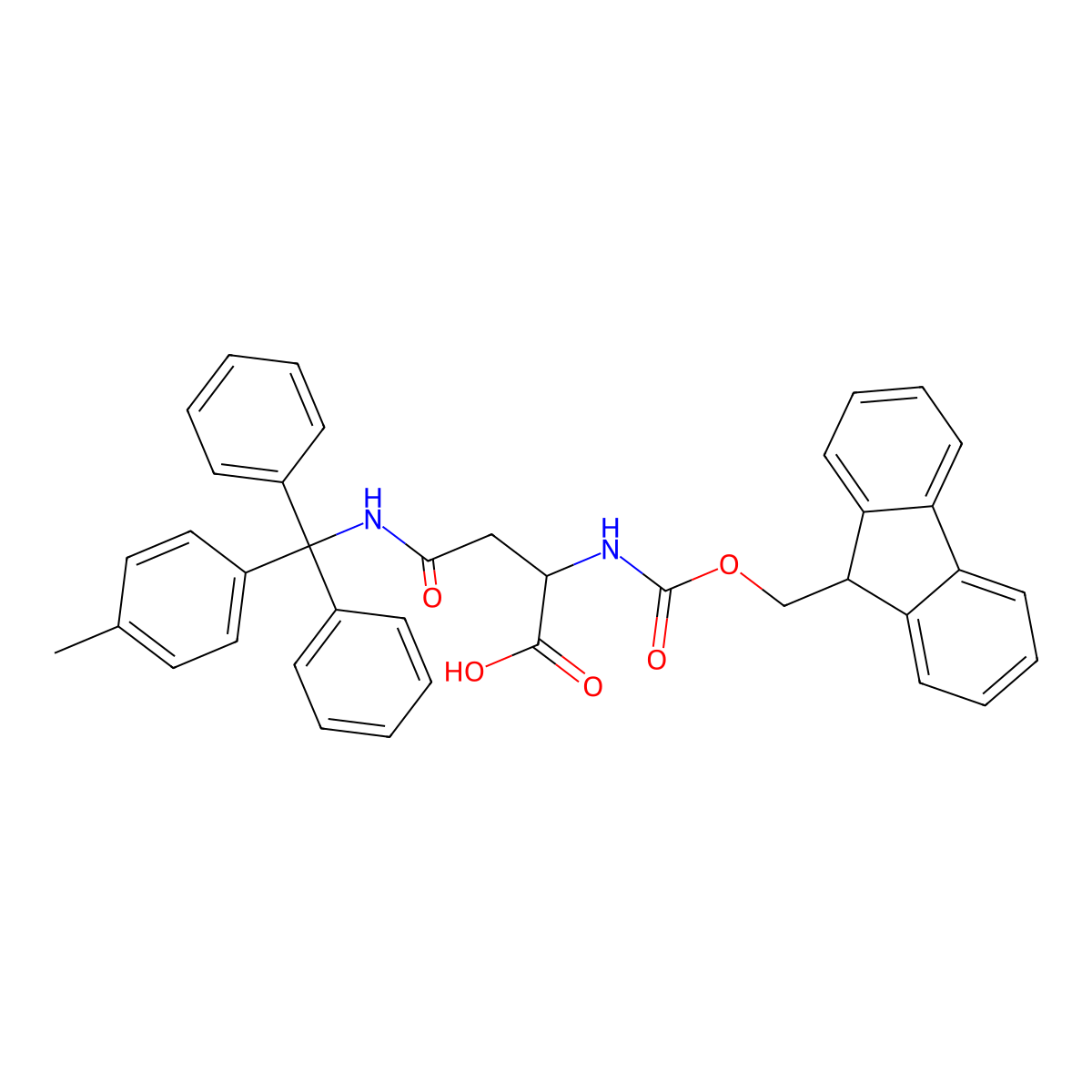Fmoc-D-Asn(Mtt)-OH molecular structure, CAS 200259-50-3