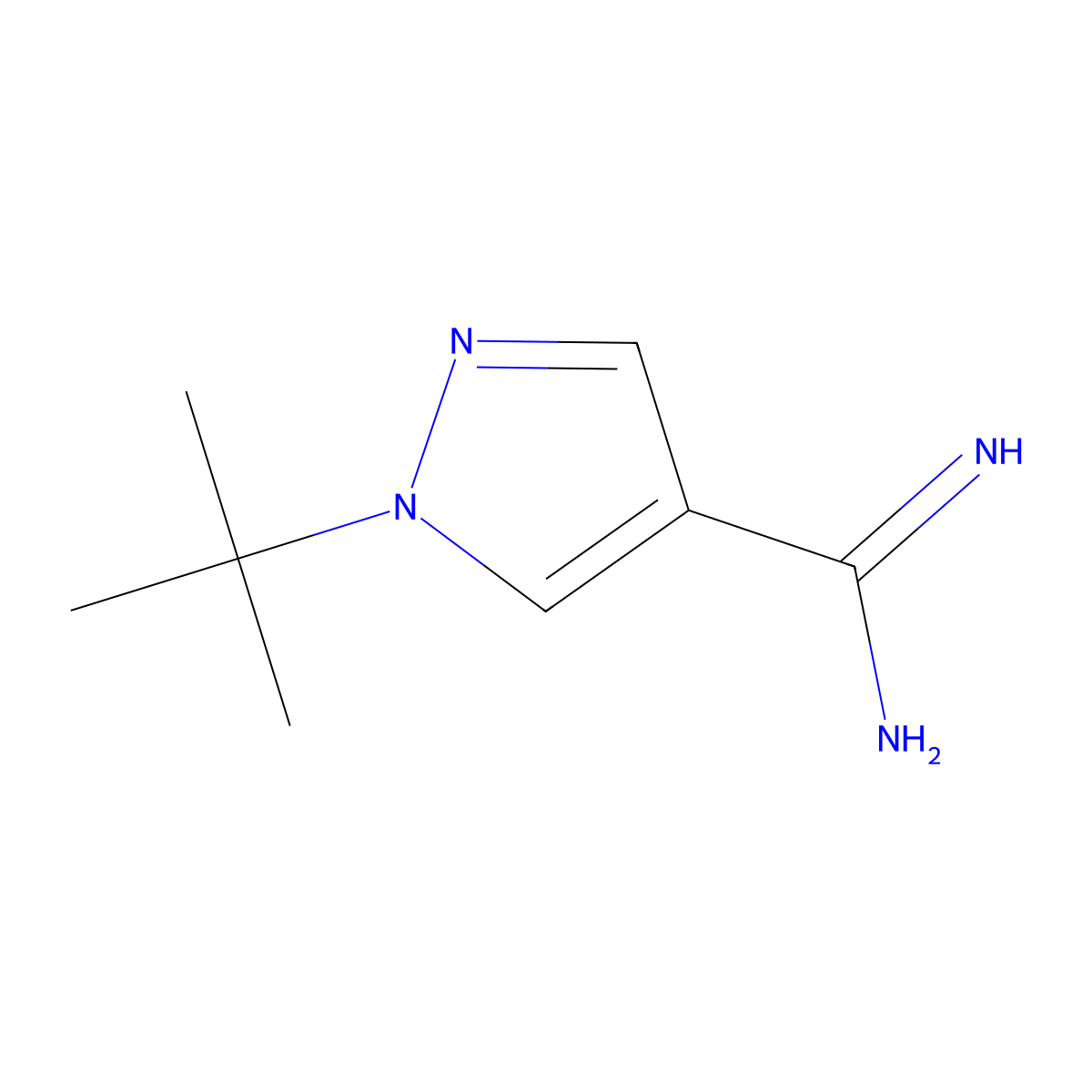 1-tert-butyl-1H-pyrazole-4-carboximidamide molecular structure, CAS 2002599-96-2