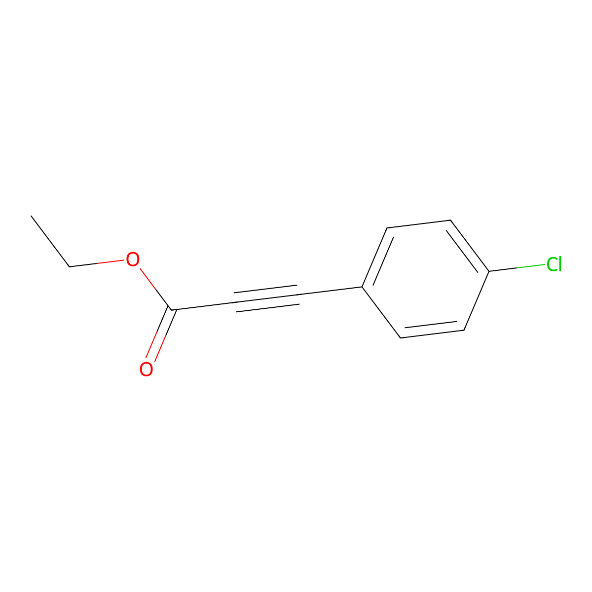Ethyl 3-(4-chlorophenyl)propiolate molecular structure, CAS 20026-96-4