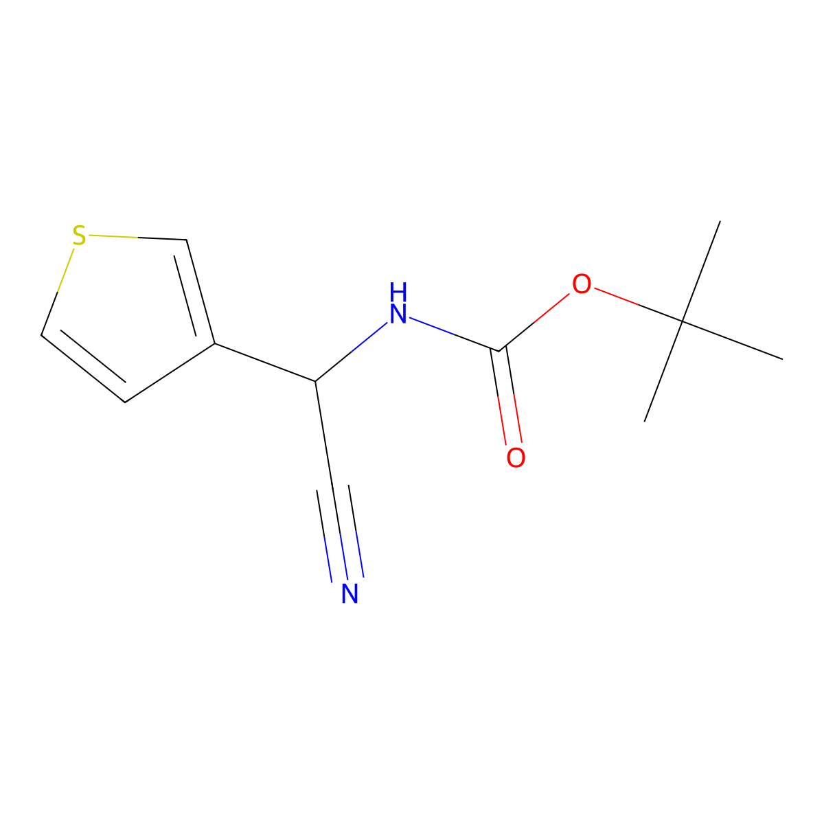 tert-butyl N-[cyano(thiophen-3-yl)methyl]carbamate molecular structure, CAS 2002617-83-4