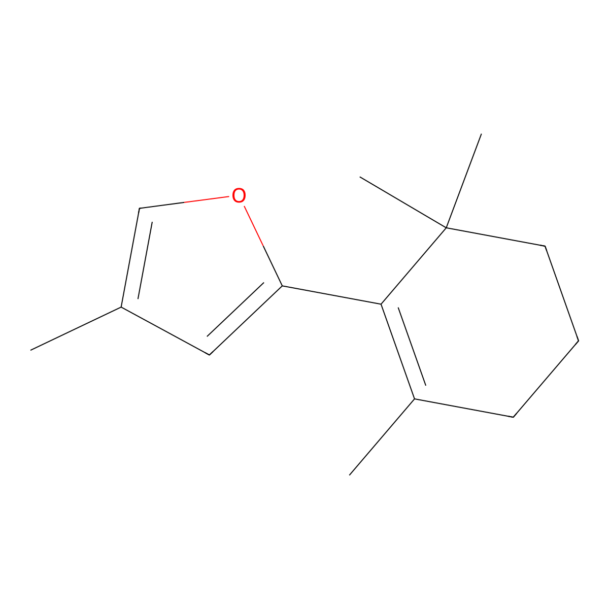 1-(4-Methyl-2-furyl)-2,6,6-trimethylcyclohexene molecular structure, CAS 200263-78-1