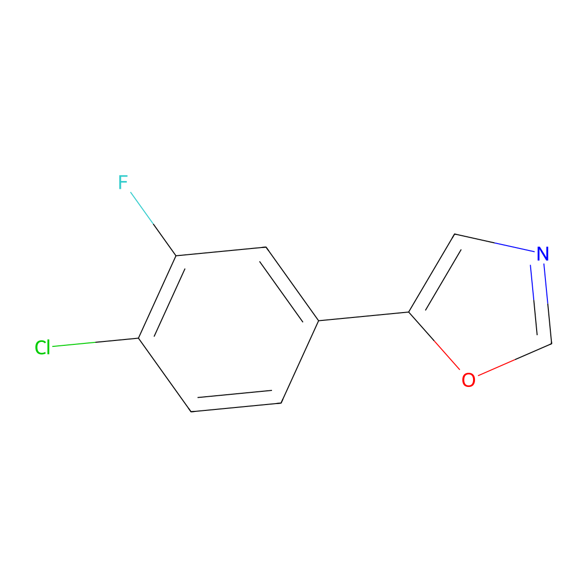 5-(4-Chloro-3-ffluorophenyl)-1,3-oxazole molecular structure, CAS 2002638-39-1