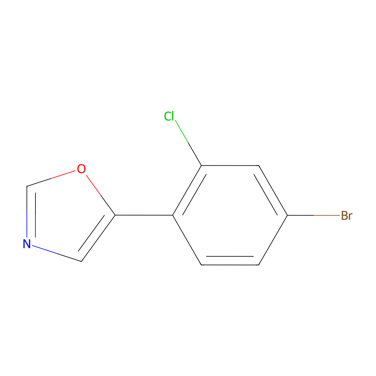 5-(4-Bromo-2-chlorophenyl)oxazole molecular structure, CAS 2002638-40-4