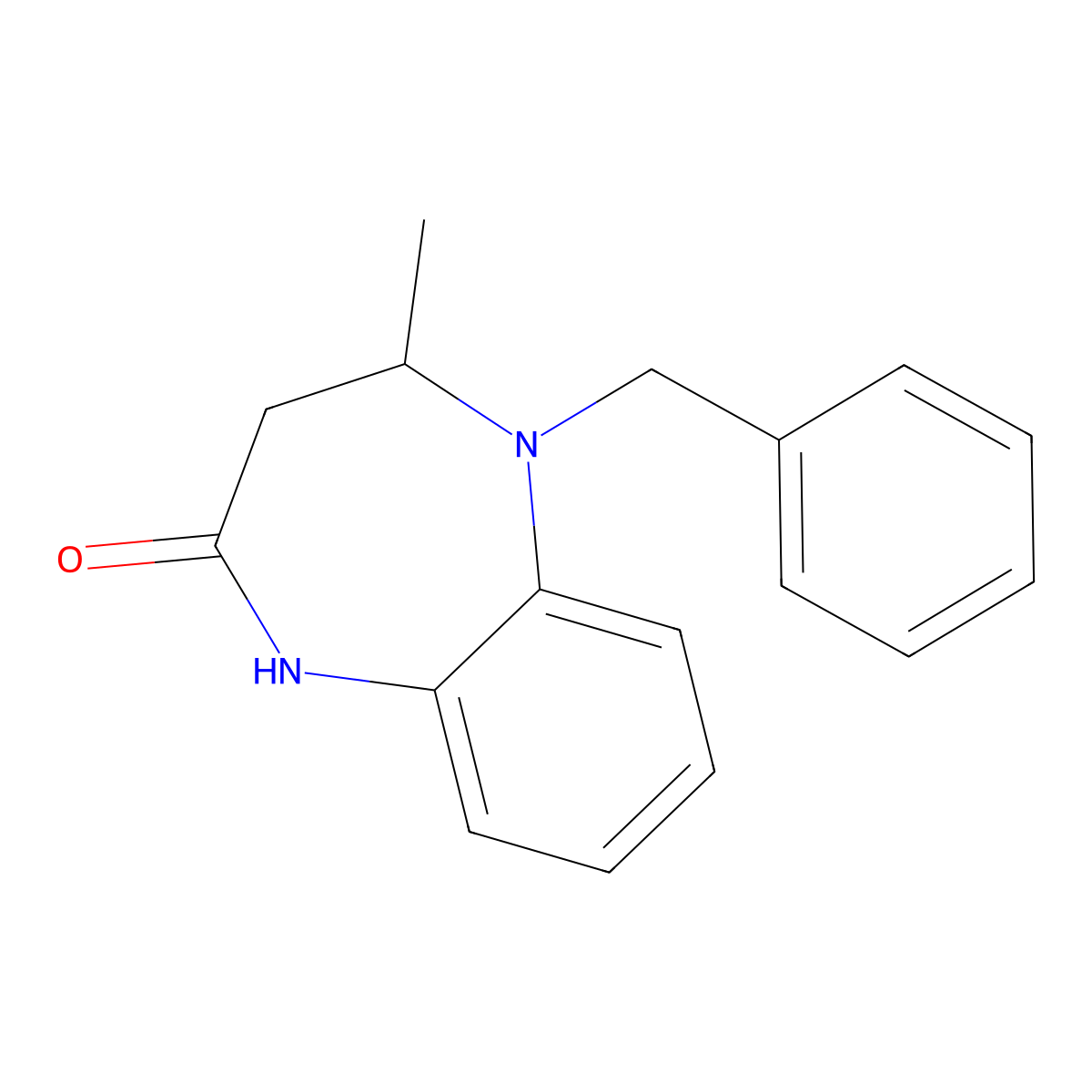 5-benzyl-4-methyl-1,3,4,5-tetrahydro-2H-1,5-benzodiazepin-2-one molecular structure, CAS 200264-16-0