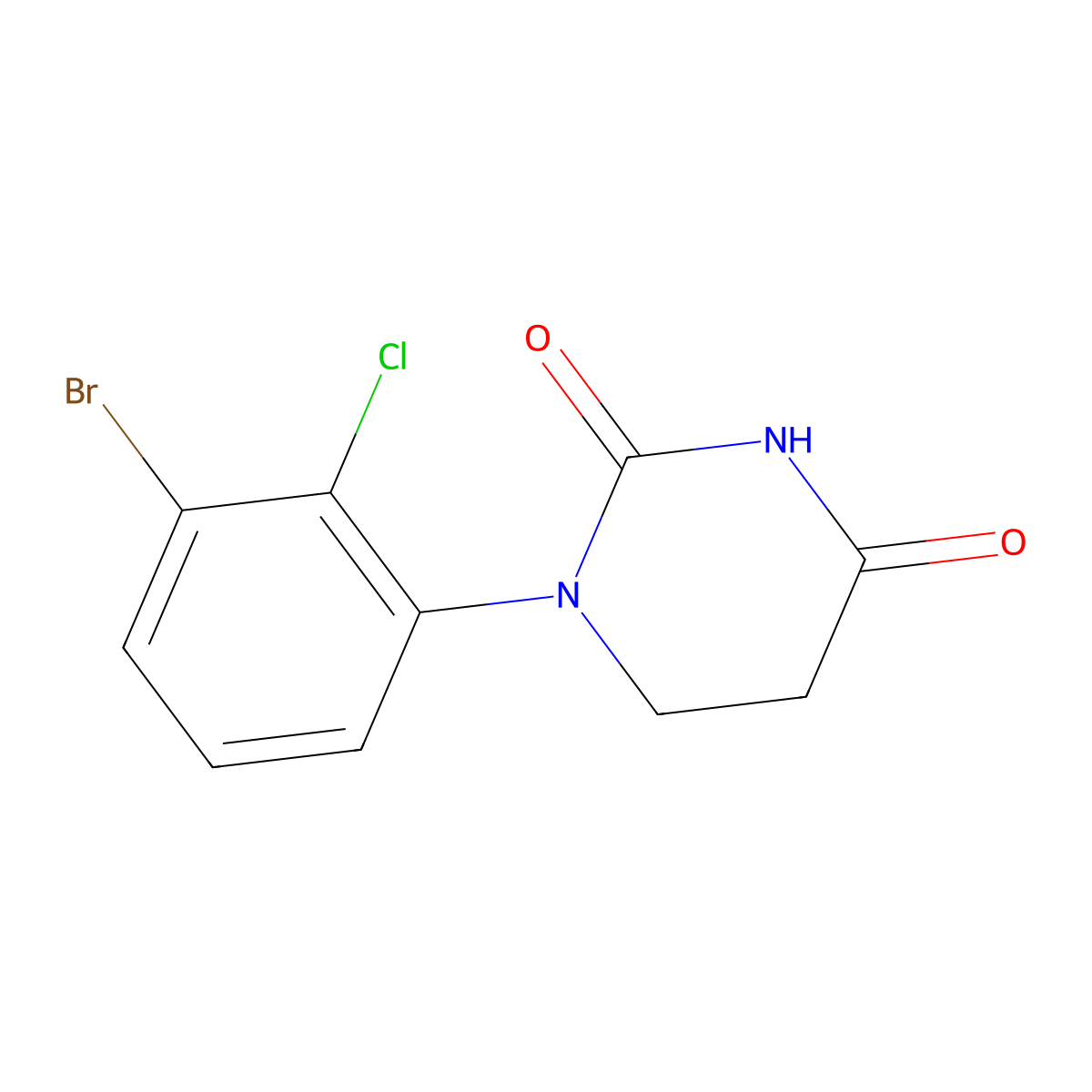 1-(3-Bromo-2-chlorophenyl)dihydropyrimidine-2,4(1H,3H)-dione molecular structure, CAS 2002642-78-4
