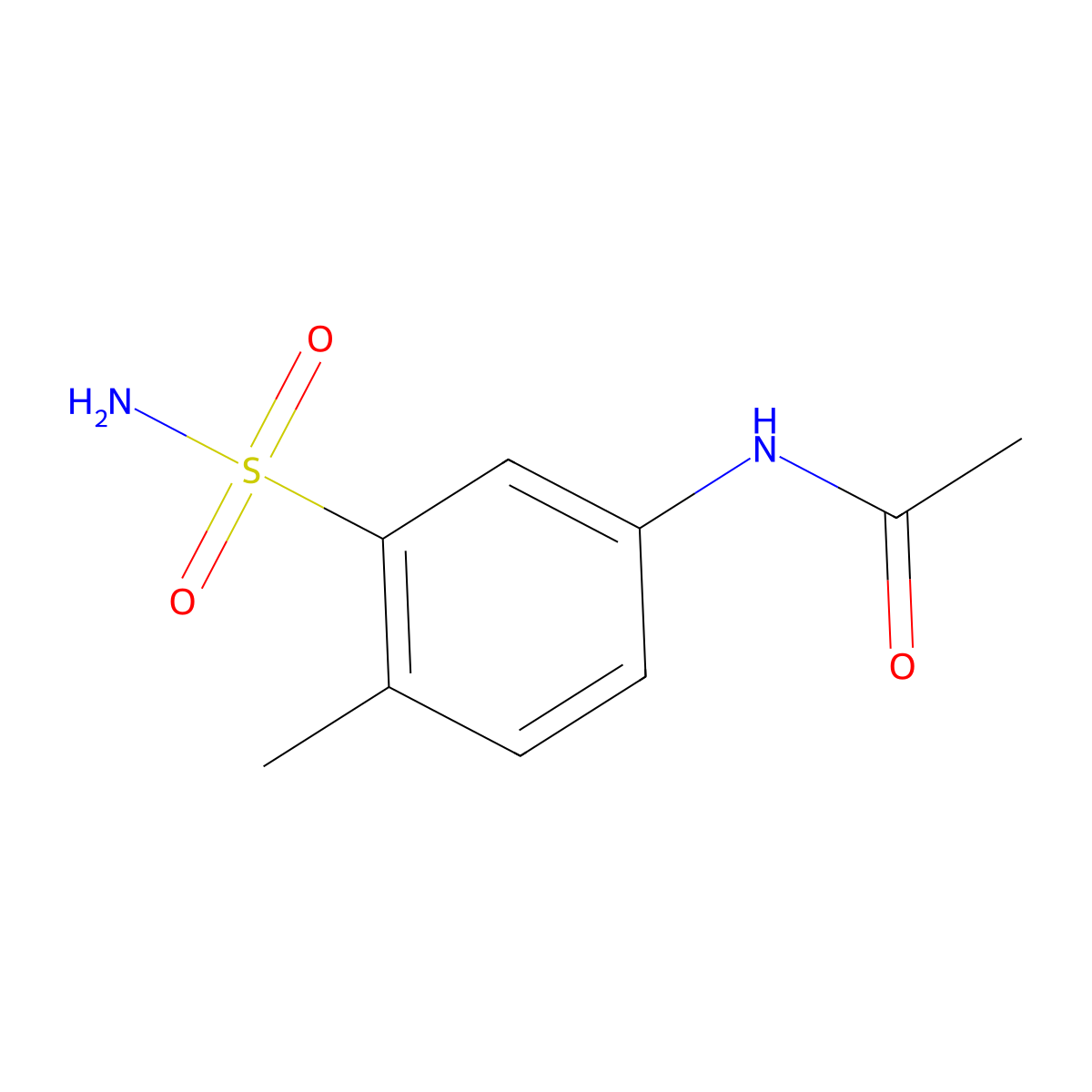 N-(4-methyl-3-sulfamoylphenyl)acetamide molecular structure, CAS 200266-64-4
