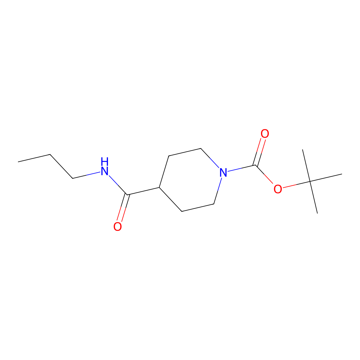Tert-butyl 4-(propylcarbamoyl)piperidine-1-carboxylate molecular structure, CAS 200267-72-7