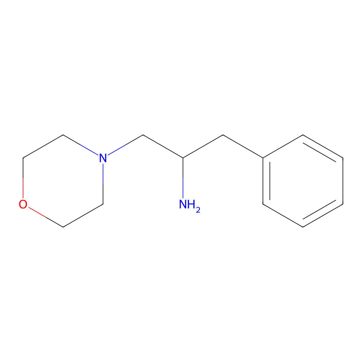 (alphaS)-alpha-(Phenylmethyl)-4-morpholineethanamine molecular structure, CAS 200267-77-2