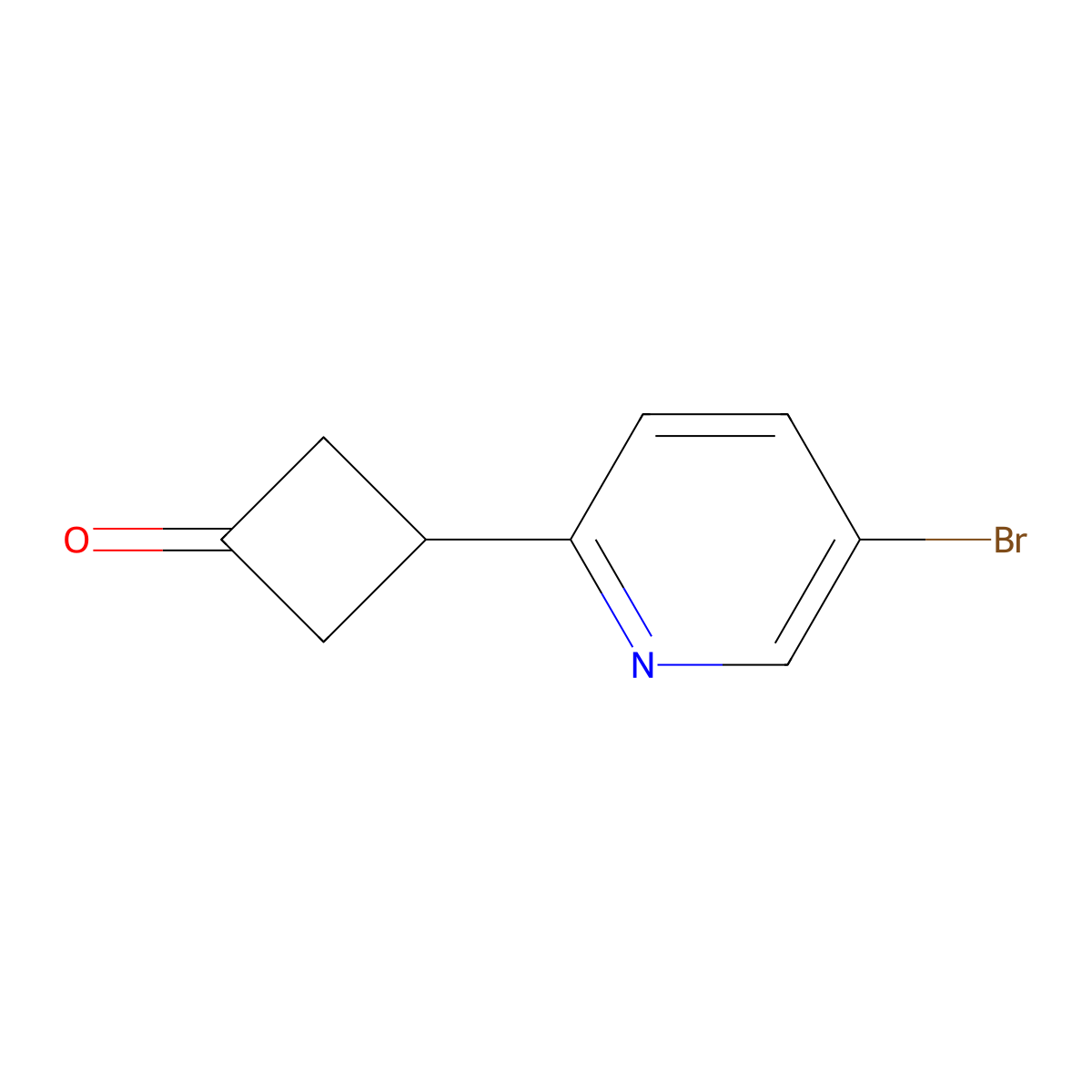 3-(5-Bromopyridin-2-yl)cyclobutan-1-one molecular structure, CAS 2002705-28-2